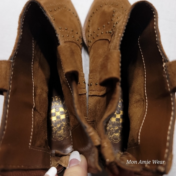 NWOT Vince Camuto Leather Tamera Cocoa Bear 1" Heel Boots US6M - Picture 5 of 8
